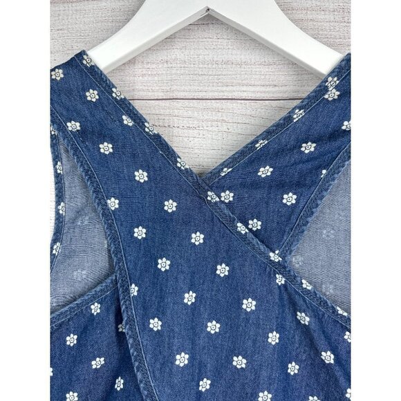 Splendid Girls Denim Floral Print Tank Top Size 14 - Picture 5 of 8